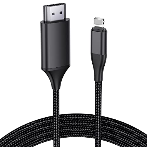 JUCONU HDMI Cable for Phone, Upgraded 1080P HDTV HDMI Cable Adapter Connector Digital AV Video Sync Screen Compatible Converter for Phone Devices (2 m, Black) von JUCONU