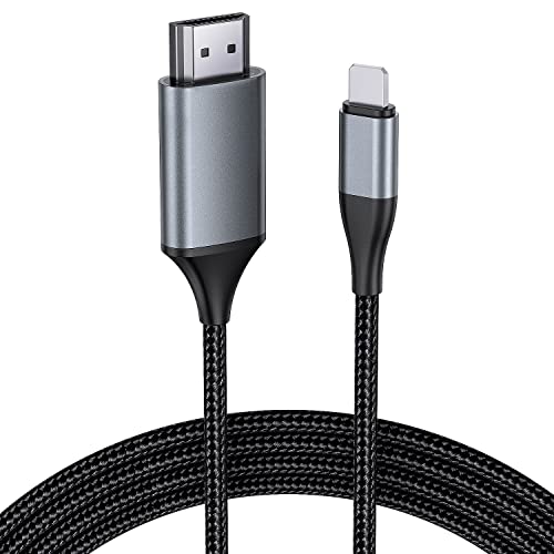 JUCONU HDMI-Kabel für iPhone, HDMI-Konverterkabel 2,0 m, Telefon/Pad/Pod zu TV, HDMI-Verbindungskabel, iOS 11, 12, 13, 14, YouTube TV-Ausgang, HD1080P von JUCONU