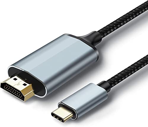 USB C auf HDMI Kabel, [4K, High-Speed] USB Typ C auf HDMI Kabel für Home Office, [Thunderbolt 3/4 kompatibel] für MacBook Pro/Air 2020, iPad Air 4, iPad Pro 2021, S23, XPS 17 und mehr -1.8 M Grau von JUCONU