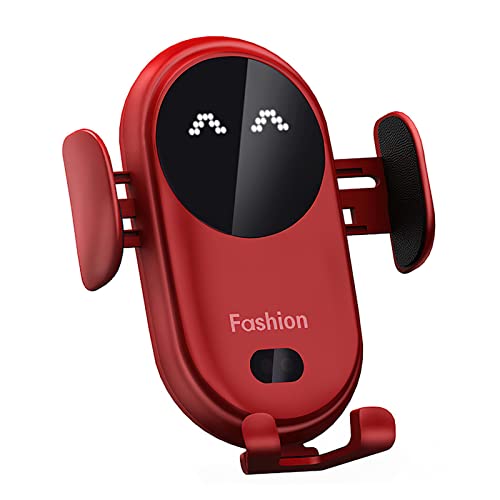 JUDANNA Auto Wireless Charger Handyhalterung, Smart Automatisch Handyhalter KFZ Ladegerät mit Automatic Sensor Ladefunktion Car Handy Halter (Rot) von JUDANNA