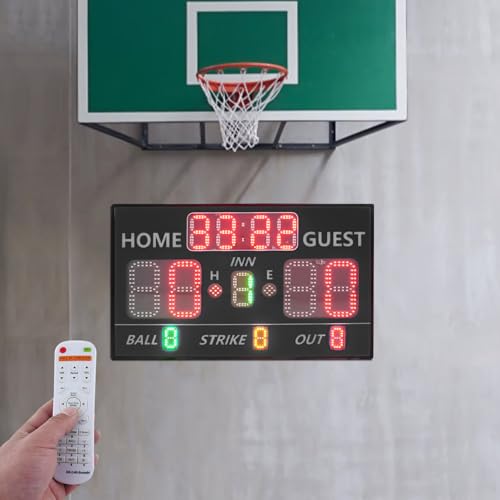 Anzeigetafel für Baseball-Spiele, tragbare elektronische digitale Anzeigetafel, LED-Anzeigetafel, mit Fernbedienung, Wandmontage, Digitale Zähltafel, für Volleyball, Basketball, Badminton,Baseball Anzeigetafel für Baseball-Spiele, tragbare elektronische digitale Anzeigetafel, LED-Anzeigetafel, mit Fernbedienung, Wandmontage, Digitale Zähltafel, für Volleyball, Basketball, Badminton,Baseball von JUDEMII