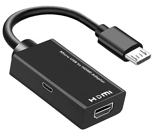 MHL Micro-USB-zu-HDMI-Kabeladapter, MHL 5-poliger auf HDMI-Adapter, 1080p, Video-Grafik für Samsung Galaxy/LG/Huawei usw. Android-Smartphones, mit MHL-Funktion, Schwarz von JUEJUEZI