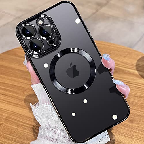 JUESHITUO EinheitsSchutz Serie für iPhone 13 Pro Hülle für MagSafe (Mit Integrierter Kameraschutz) [TOP N52 Starke Magnete] Kratzfest Handyhülle iPhone 13 Pro Case für Frauen (6,1") - Schwarz von JUESHITUO