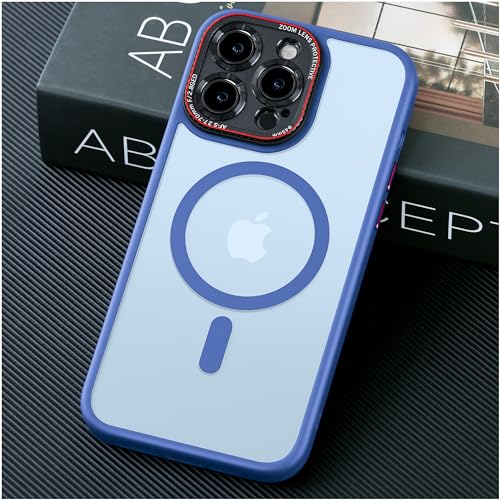 JUESHITUO Verteidiger Serie für iPhone 13 Pro Hülle für MagSafe (Mit Integrierter Kameraschutz) [TOP N56 Starke Magnete] Stoßfest Kratzfest Matt Handyhülle iPhone 13 Pro Case Blau - 6,1" von JUESHITUO