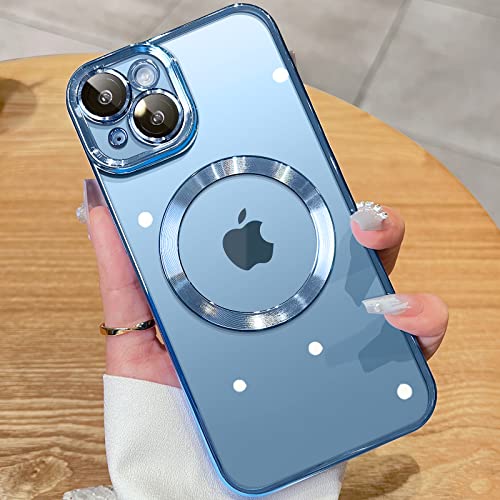 JUESHITUO für iPhone 13 Hülle für MagSafe (Mit Integrierter Kameraschutz) [TOP N52 Starke Magnete] Schutzhülle iPhone 13 für Frauen Mädchen Handyhülle iPhone 13 Case (6,1") - Sierrablau von JUESHITUO