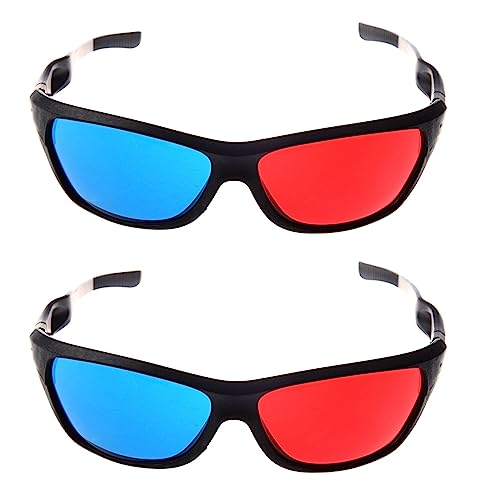 JUFUM 2X Rot und Blau/Blaugruen Anaglyph Einfacher 3D-Brille Fuer 3D Film Spiel (Extra Upgrade-) von JUFUM