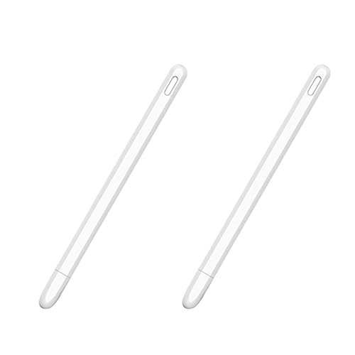 JUFUM 2X Tablet Press Stylus Pen Schutzhülle für Bleistift 2 Hüllen Tragbare Weiche Silikon Bleistift Fall Zubehör Weiß von JUFUM
