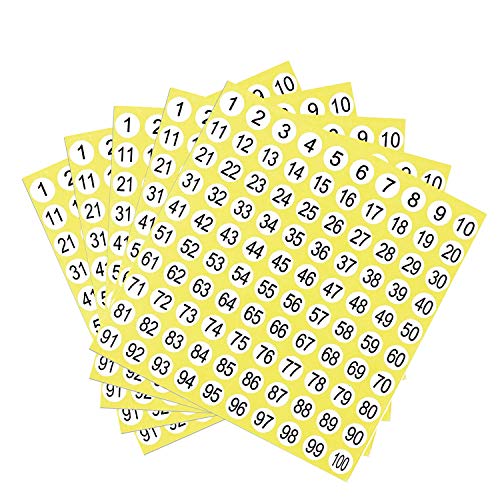 Zahlen Aufkleber,50 Blatt 1-100 Klein Runde Selbstklebend Sticker Anzahl Tischnummern Etiketten Inventar Lagerung Organisation Aufkleber,Durchmesser 1 cm Zahlen Aufkleber,50 Blatt 1-100 Klein Runde Selbstklebend Sticker Anzahl Tischnummern Etiketten Inventar Lagerung Organisation Aufkleber,Durchmesser 1 cm von JUHONNZ