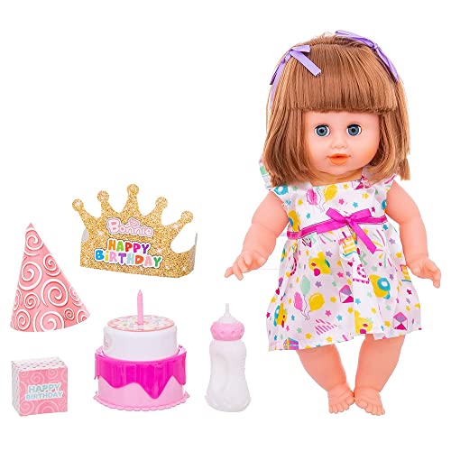 JUINSA - Bonnie Happy Birthday Puppe, 35 cm, 2 Verschiedene Modelle, Mehrfarbig (700380) von JUINSA
