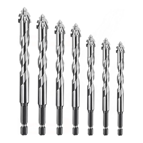 JULIKJ Drill Bit Set, 4-Flute SäGezahn Bohrer Exzenterbohrer Satz Kit, Holzbohrer Fliesenbohrer Betonbohrer Metallbohrer Glasbohrer für Holz Metall Beton Wood Masonry Stein Fliesen (4/5/6/8/10/12mm) JULIKJ Drill Bit Set, 4-Flute SäGezahn Bohrer Exzenterbohrer Satz Kit, Holzbohrer Fliesenbohrer Betonbohrer Metallbohrer Glasbohrer für Holz Metall Beton Wood Masonry Stein Fliesen (4/5/6/8/10/12mm) von JULIKJ