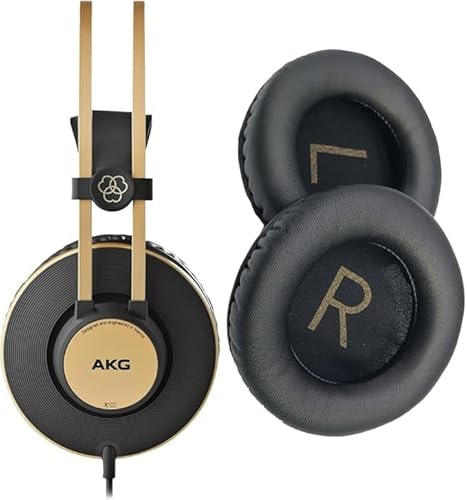 JULONGCR K240 Ersatz-Ohrpolster für K271, Ersatzteil, kompatibel mit AKG K240 K52 K72 K92 K 240 MK II K271 MKII K275 Kopfhörern. (Gold) von JULONGCR