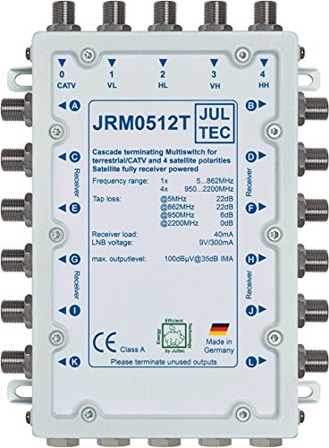 JULTEC JRM0512T Multischalter 12 Teilnehmer Receivergespeist (ohne Strom, Stromanschluss) von JULTEC