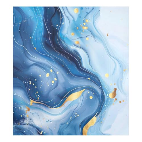 JUMBEAR Blau-goldene Marmor-Textur, Geschirrspüler-Magnetabdeckung, wasserdicht, magnetischer Aufkleber, Kühlschrankmagnet, Dekoration, Heimschrank, Aufkleber, Haushaltsgeräte, Aufkleber für Zuhause, von JUMBEAR