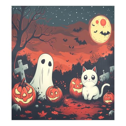 JUMBEAR Halloween-Geister und Gräber Geschirrspüler-Magnetabdeckung, wasserdicht, magnetischer Aufkleber, Kühlschrankmagnet, Dekoration, Heimschrank, Aufkleber, Haushaltsgeräte, Aufkleber für Zuhause, von JUMBEAR