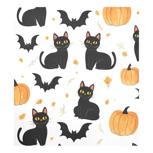 JUMBEAR Halloween schwarze Katze und Kürbis Geschirrspüler-Magnetabdeckung, wasserdicht, magnetischer Aufkleber, Kühlschrankmagnet, Dekoration, Heimschrank, Aufkleber, Haushaltsgeräte, Aufkleber für von JUMBEAR