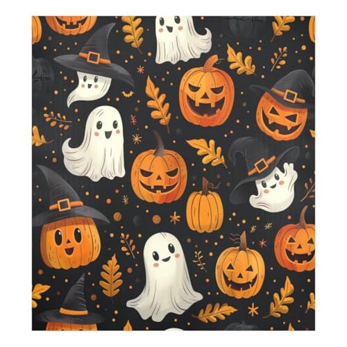 JUMBEAR Kühlschrank-Magnet-Abdeckung, Motiv: Happy Halloween, Geister, Kürbis, wasserdicht, magnetisch, Dekoration, Zuhause, Schrank, Geräte, Aufkleber für Zuhause, Küche, 58,4 x 66 cm von JUMBEAR