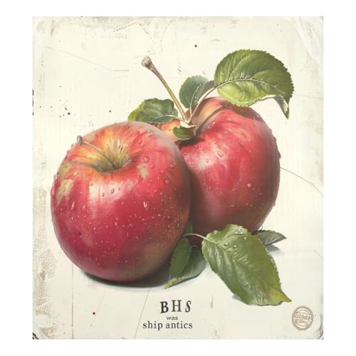 JUMBEAR Kühlschrank-Magnet-Abdeckung, Vintage-Apfel, wasserdicht, magnetisch, Dekoration, Zuhause, Schrank, Geräte, Aufkleber für Zuhause, Küche, 58,4 x 66 cm von JUMBEAR