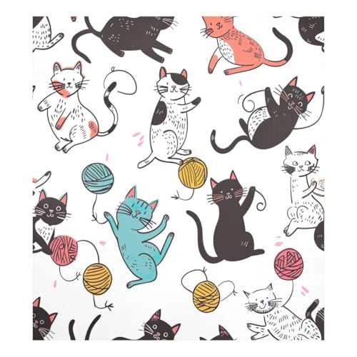 JUMBEAR Kühlschrank-Magnet-Aufkleber, Motiv: niedliche Katze, wasserdicht, magnetisch, Dekoration, Heimschrank, Aufkleber, Haushaltsgeräte, Aufkleber für Zuhause, Küche, 58,4 x 66 cm von JUMBEAR