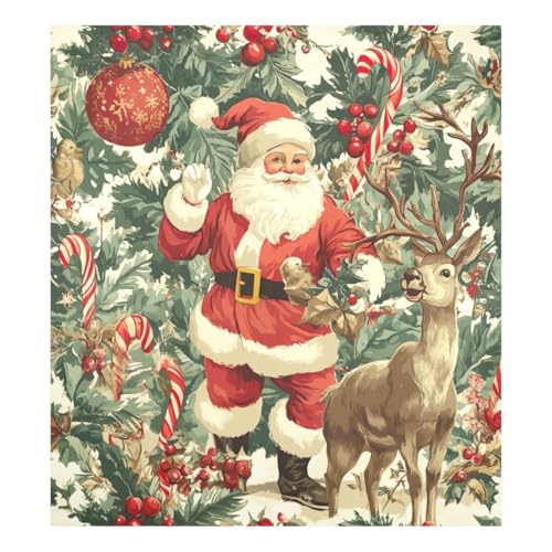 JUMBEAR Kühlschrank-Magnet-Aufkleber, Weihnachtsmann, wasserdicht, magnetisch, Dekoration, Zuhause, Schrank, Geräte, Aufkleber für Zuhause, Küche, 58,4 x 66 cm von JUMBEAR
