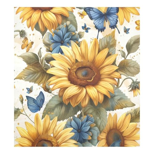 JUMBEAR Sonnenblumen und Schmetterlinge, Geschirrspüler-Magnetabdeckung, wasserdicht, magnetischer Aufkleber, Kühlschrankmagnet, Dekoration, Heimschrank, Aufkleber, Haushaltsgeräte, Aufkleber für von JUMBEAR