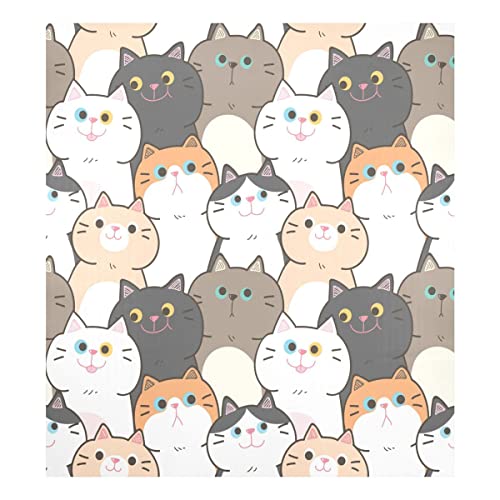 JUMBEAR Süße Cartoon-Katzen-Geschirrspüler-Magnetabdeckung 58,4 cm B x 66 cm H, Front-Geschirrspüler-Abdeckung, Dekoration, Bauernhaus, magnetischer Aufkleber, Kühlschrank-Aufkleber von JUMBEAR