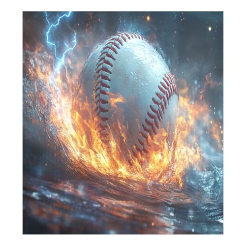 JUMBEAR Wasserfeuer Baseball Geschirrspüler-Magnetabdeckung, wasserdicht, magnetischer Aufkleber, Kühlschrankmagnet, Dekoration, Heimschrank, Aufkleber, Haushaltsgeräte, Aufkleber für Zuhause, Küche, von JUMBEAR