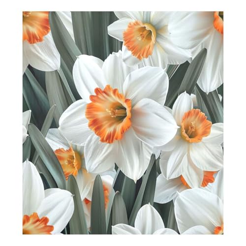 JUMBEAR Wunderschöner weißer Narzissen-Blumen, Geschirrspüler-Magnetabdeckung, wasserdicht, magnetischer Aufkleber, Kühlschrankmagnet, Dekoration, Heimschrank, Aufkleber, Haushaltsgeräte, Aufkleber von JUMBEAR