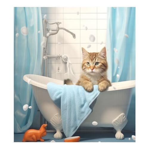 Niedlicher Badewannen-Katzen-Geschirrspüler-Magnet-Abdeckung, wasserdicht, magnetischer Aufkleber, Kühlschrank-Magnet-Dekor, Heimschrank, Aufkleber, Geräte, Aufkleber für Heimdekoration, von JUMBEAR