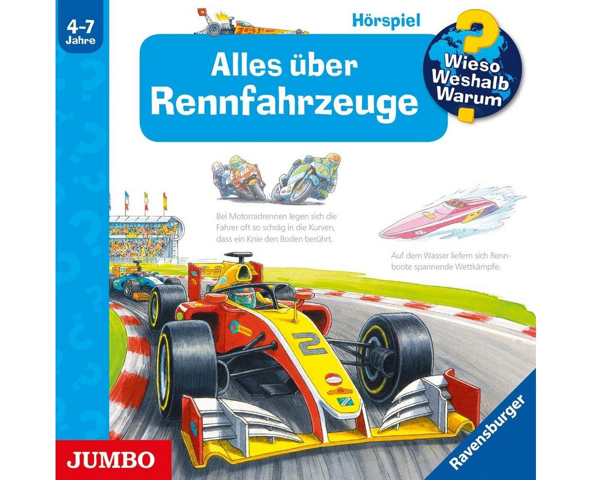 JUMBO Verlag Hörspiel-CD Wieso? Weshalb? Warum? Alles über Rennfahrzeuge, Audio-CD von JUMBO Verlag