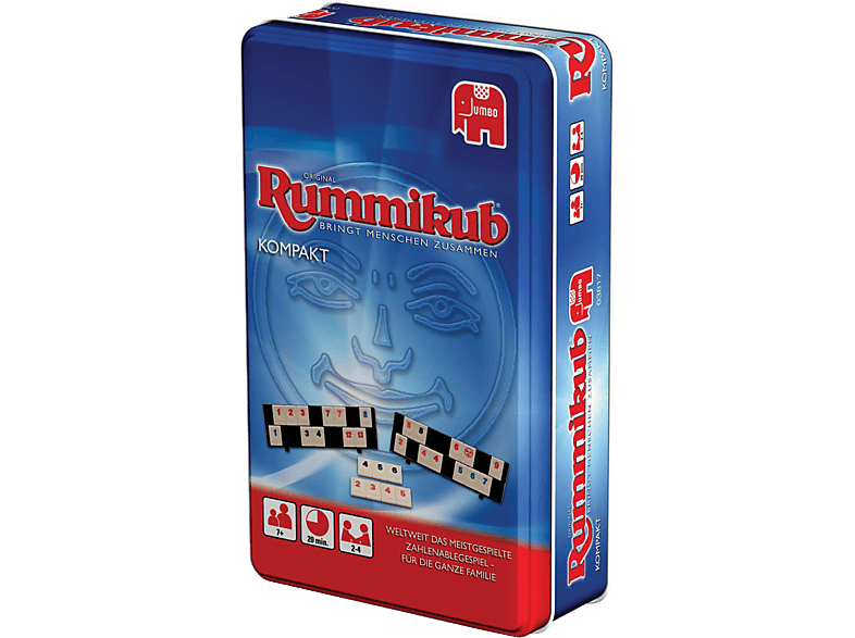 JUMBO Original Rummikub Kompakt in Metalldose Familienspiel Blau von JUMBO