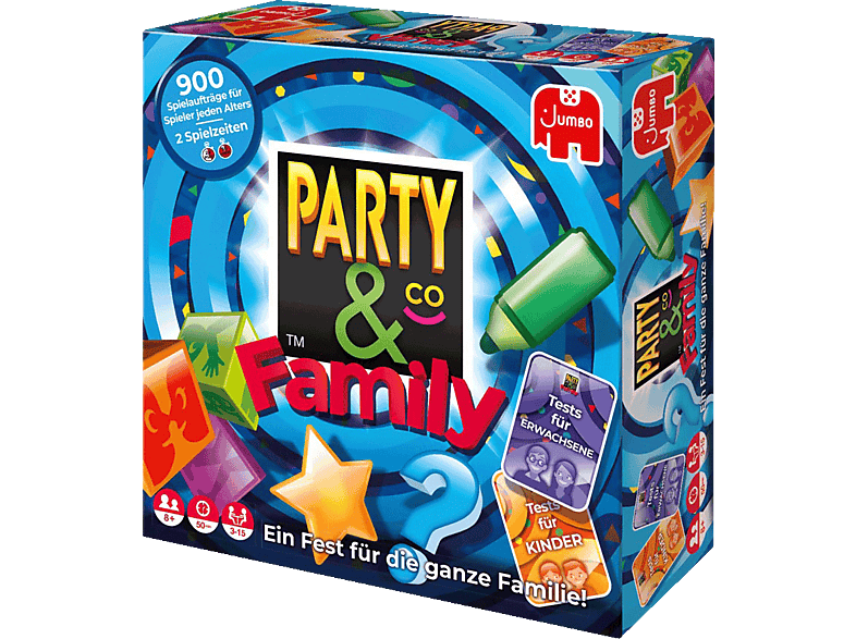 JUMBO Spiele Party & Co. Family - Der Klassiker für jede Partyspiel die ganze Familie ab 8 Jahren Familienspiel Mehrfarbig von JUMBO