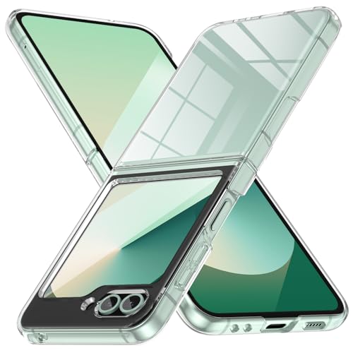 JUMIUSTNB Kompatibel mit Samsung Galaxy Z Flip 6 Hülle, transparente harte PC-Hülle, niedlich, modisch, einfach, vergilbt nicht, leicht, matt, schützend, schlank, Stoßfänger-Telefonhülle für Galaxy Z JUMIUSTNB Kompatibel mit Samsung Galaxy Z Flip 6 Hülle, transparente harte PC-Hülle, niedlich, modisch, einfach, vergilbt nicht, leicht, matt, schützend, schlank, Stoßfänger-Telefonhülle für Galaxy Z von JUMIUSTNB