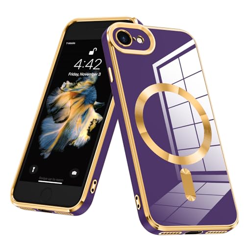 JUMIUSTNB Magnetische Schutzhülle für iPhone SE 3. / 2. Generation, iPhone 8/7, luxuriös, niedlich, weiches TPU, magnetisch, kratzfest, vergilbungsfrei, schlank, glänzend, stoßfest, Dunkelviolett (7 JUMIUSTNB Magnetische Schutzhülle für iPhone SE 3. / 2. Generation, iPhone 8/7, luxuriös, niedlich, weiches TPU, magnetisch, kratzfest, vergilbungsfrei, schlank, glänzend, stoßfest, Dunkelviolett (7 von JUMIUSTNB