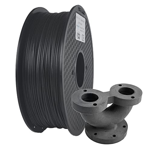 TOPZEAL Kohlefaser Gefüllt Polycarbonat Filament 1.75mm, PC-CF Schwarz Filament, Maßgenauigkeit +/- 0.05mm, 1KG (2.2LBS) Spule für 3D Drucker von JUMPABOX