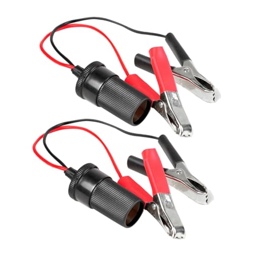 JUMPLAWN 2Stücke USB Adapter Zigarettenanzünder Verlängerungskabel mit Großen Krokodilklemmen Multifunktionaler Kfz Stromwandler für Fahrzeugkompatibilität und von JUMPLAWN