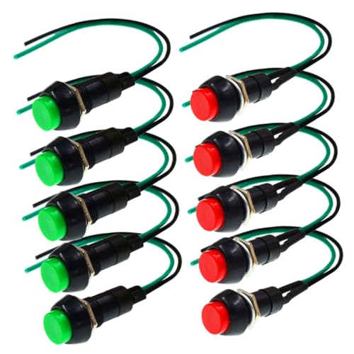JUMPLAWN 5Stücke Selbsthemmender Motorradschalter Runder Motorbike Flameout Schalter mit Draht Teiliges Roter und Lock Stil für Motorräder Langlebig JUMPLAWN 5Stücke Selbsthemmender Motorradschalter Runder Motorbike Flameout Schalter mit Draht Teiliges Roter und Lock Stil für Motorräder Langlebig von JUMPLAWN