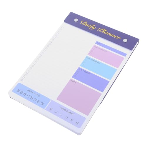 JUMPLAWN Notizbuch Täglicher Aufgabennotizblock Briefpapier Schreibtisch zum Notizblock Notizpolster Tagesplanungsblock abreißen Notizbücher für die Arbeit Violett von JUMPLAWN