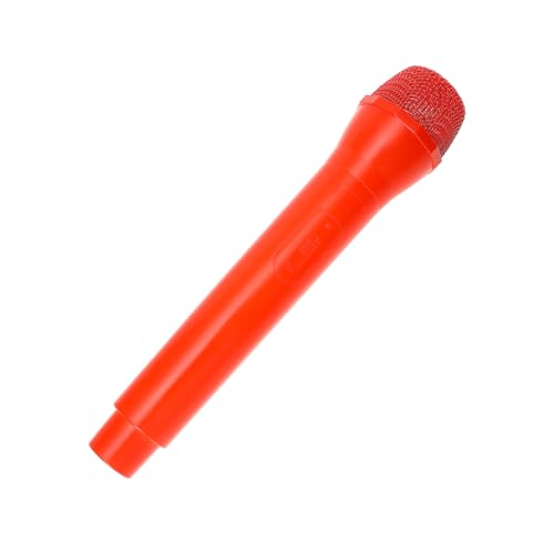 JUMPLAWN Requisiten für Simulationsmikrofone Kind gefälscht vorgeben Junge simulierte Mikrofone Mikrofon zum Singen Mikrofon Mikrofonstütze Halloween Abs rot von JUMPLAWN