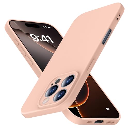 JUNAUTTB JUS01-227 Schutzhülle für iPhone 16 Pro Max, Flüssigsilikon, Rundumschutz, weich, stoßfest, kratzfest, schlanke Passform, langlebig, 17,5 cm (6,9 Zoll), Pink von JUNAUTTB