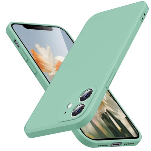 JUNAUTTB JUS01-229 Schutzhülle für iPhone 11, Flüssigsilikon, Rundumschutz, weich, stoßfest, kratzfest, schlanke Passform, langlebig, 15,5 cm (6,1 Zoll), helles Cyan von JUNAUTTB