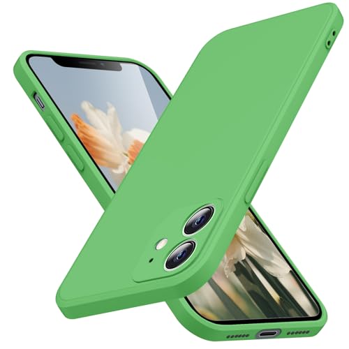 JUNAUTTB JUS01-231 Schutzhülle für iPhone 11, Flüssigsilikon, Rundumschutz, weich, stoßfest, kratzfest, schlanke Passform, langlebig, 15,5 cm (6,1 Zoll), Grün von JUNAUTTB
