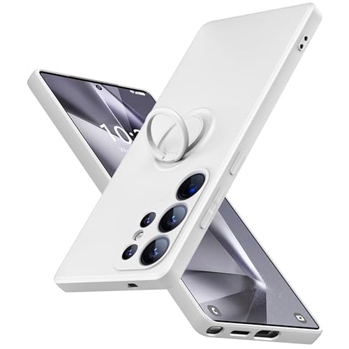JUNAUTTB JUS04-103 Schutzhülle für Samsung Galaxy S25 Ultra mit Ring, schlanke, weiche Flüssigsilikon-Handyhülle, eingebauter um 360° drehbarer Ringhalter, stoßfeste Schutzhülle, Weiß JUNAUTTB JUS04-103 Schutzhülle für Samsung Galaxy S25 Ultra mit Ring, schlanke, weiche Flüssigsilikon-Handyhülle, eingebauter um 360° drehbarer Ringhalter, stoßfeste Schutzhülle, Weiß von JUNAUTTB
