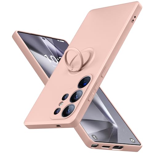 JUNAUTTB JUS04-104 Schutzhülle für Samsung Galaxy S25 Ultra, schlanke, weiche Flüssigsilikon-Handyhülle, eingebauter um 360° drehbarer Ringhalter, stoßfeste Schutzhülle, Rosa JUNAUTTB JUS04-104 Schutzhülle für Samsung Galaxy S25 Ultra, schlanke, weiche Flüssigsilikon-Handyhülle, eingebauter um 360° drehbarer Ringhalter, stoßfeste Schutzhülle, Rosa von JUNAUTTB