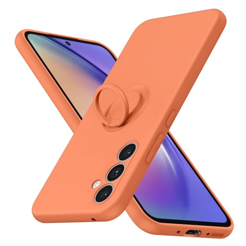 JUNAUTTB JUS04-75 Schutzhülle für Samsung Galaxy A54 5G, schlanke, weiche Flüssigsilikon-Handyhülle, eingebauter um 360° drehbarer Ringhalter, stoßfeste Schutzhülle, Orange JUNAUTTB JUS04-75 Schutzhülle für Samsung Galaxy A54 5G, schlanke, weiche Flüssigsilikon-Handyhülle, eingebauter um 360° drehbarer Ringhalter, stoßfeste Schutzhülle, Orange von JUNAUTTB