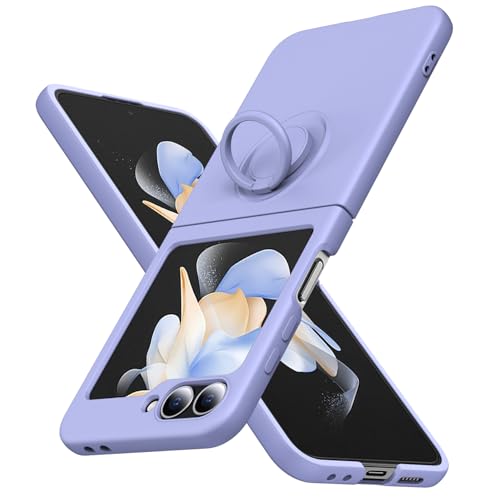 JUNAUTTB JUS04-97 Schutzhülle für Samsung Galaxy Z Flip 6 mit Ring, schlanke, weiche Flüssigsilikon-Handyhülle, eingebauter um 360° drehbarer Ringhalter, stoßfeste Schutzhülle, Violett JUNAUTTB JUS04-97 Schutzhülle für Samsung Galaxy Z Flip 6 mit Ring, schlanke, weiche Flüssigsilikon-Handyhülle, eingebauter um 360° drehbarer Ringhalter, stoßfeste Schutzhülle, Violett von JUNAUTTB
