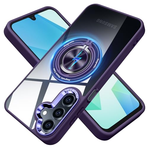 JUNAUTTB JUS12-82 Schutzhülle für Samsung Galaxy A16 5G, kompatibel mit magnetisch, mit Ringhalter, transparente, kratzfeste Schutzhülle, Halterung, Handyhülle, 17 cm, Violett JUNAUTTB JUS12-82 Schutzhülle für Samsung Galaxy A16 5G, kompatibel mit magnetisch, mit Ringhalter, transparente, kratzfeste Schutzhülle, Halterung, Handyhülle, 17 cm, Violett von JUNAUTTB
