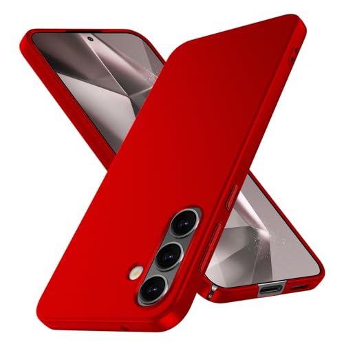 JUNAUTTB JUS13-15 Schutzhülle für Samsung Galaxy S23, ultradünn, matt, Polycarbonat, Hartschale, mit Kameralinsenschutz, einfache, langlebige, schlanke Passform, 15,5 cm (6,1 Zoll), Rot von JUNAUTTB