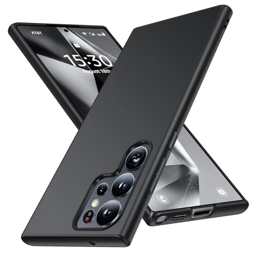 JUNAUTTB JUS13-17 Ultradünne, matte PC-Hartschalen-Schutzhülle für Samsung Galaxy S23, mit Kameralinsenschutz, einfache, langlebige, schlanke Passform, 17,3 cm (6,8 Zoll), Schwarz von JUNAUTTB