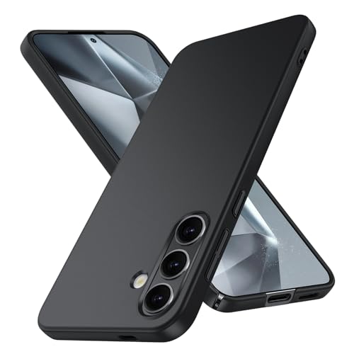 JUNAUTTB JUS13-20 Schutzhülle für Samsung Galaxy S24 FE, ultradünn, matt, Polycarbonat, Hartschale, mit Kameralinsenschutz, einfache, langlebige, schlanke Passform, 17 cm (6,7 Zoll), Schwarz von JUNAUTTB