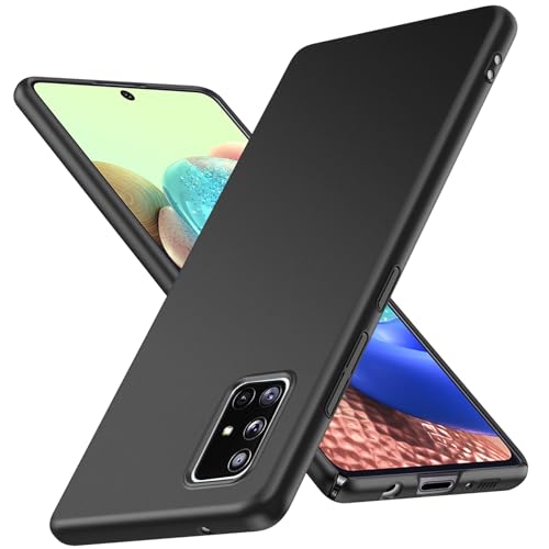 JUNAUTTB JUS13-23 Schutzhülle für Samsung Galaxy A71 5G, ultradünn, matt, Polycarbonat, Hartschale, mit Kameralinsenschutz, einfache, langlebige, schlanke Passform, 17 cm (6,7 Zoll), Schwarz von JUNAUTTB